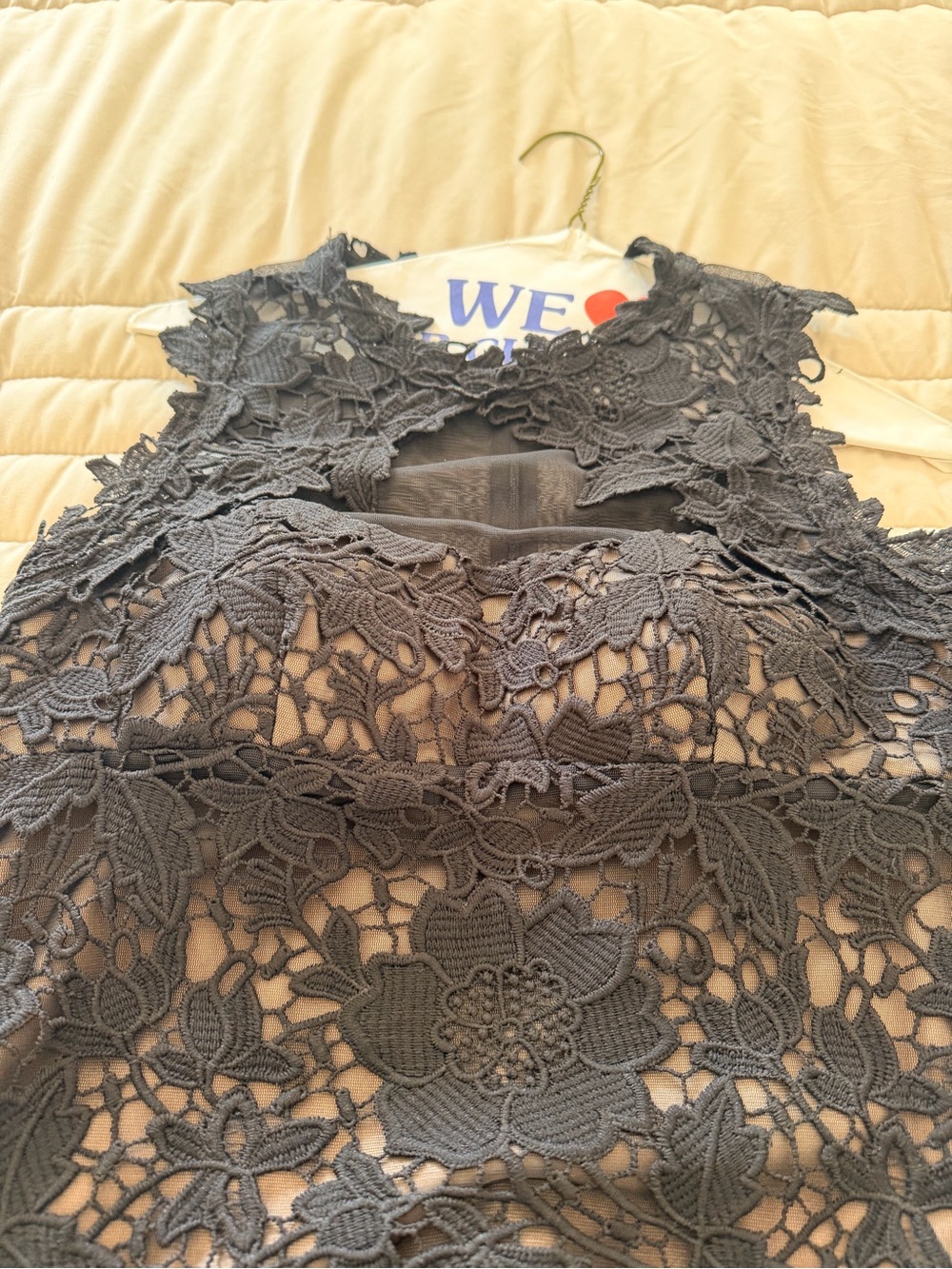 Betsy & Adam Black Floral Lace Midi Dress - Picture 7 of 8
